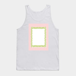 Wavy Lines - White Pink Green Tank Top